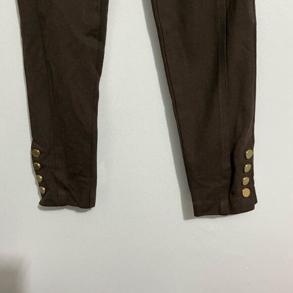 Cache brown leggings with brass buttons at the ankles size S - Picture 3 of 6